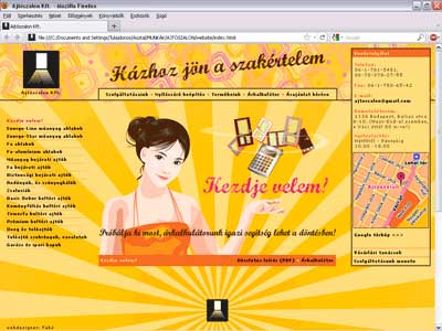 ajtoszalon webshop, webdesigner munka 